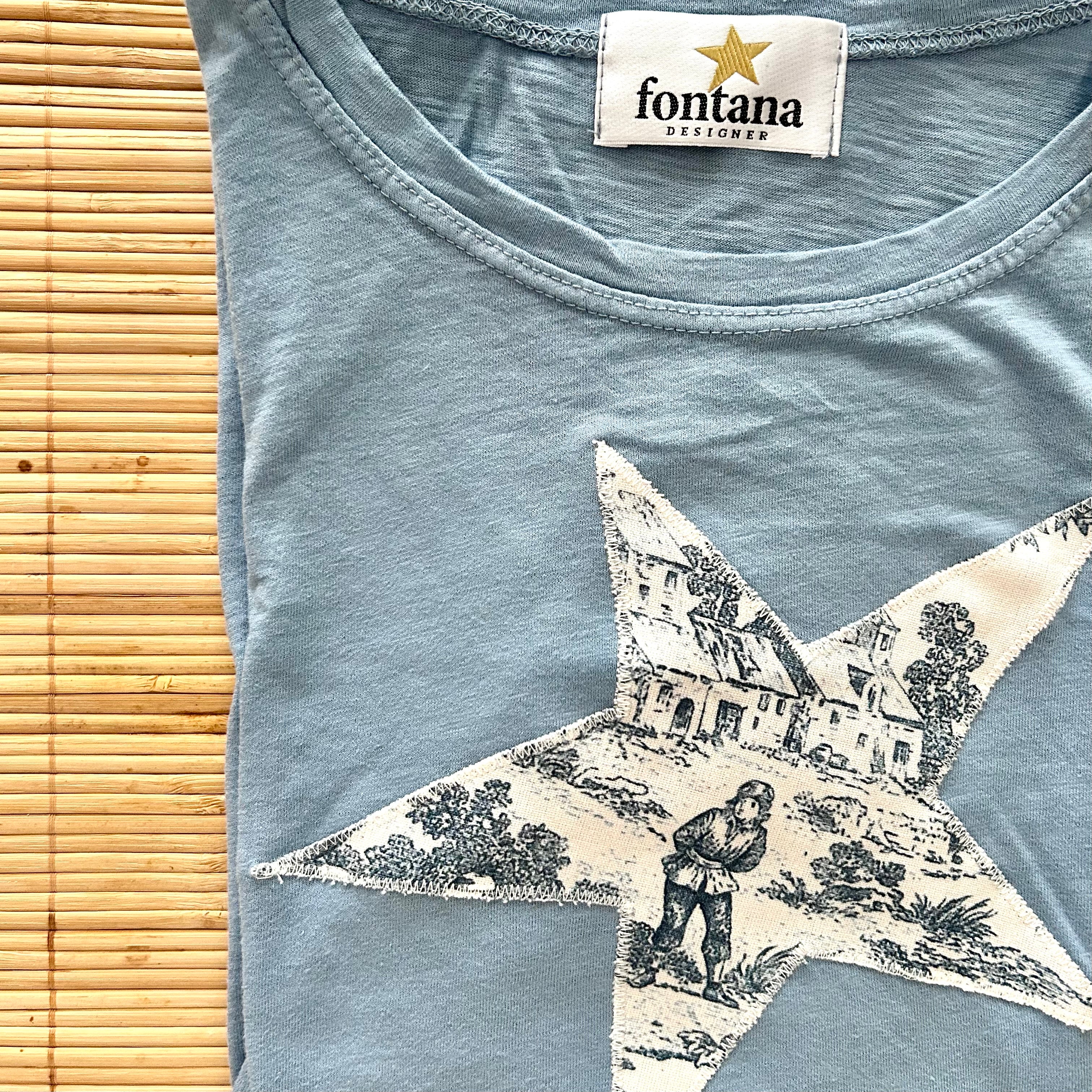 BASIC AZZURRA Toile De Jouy m/l