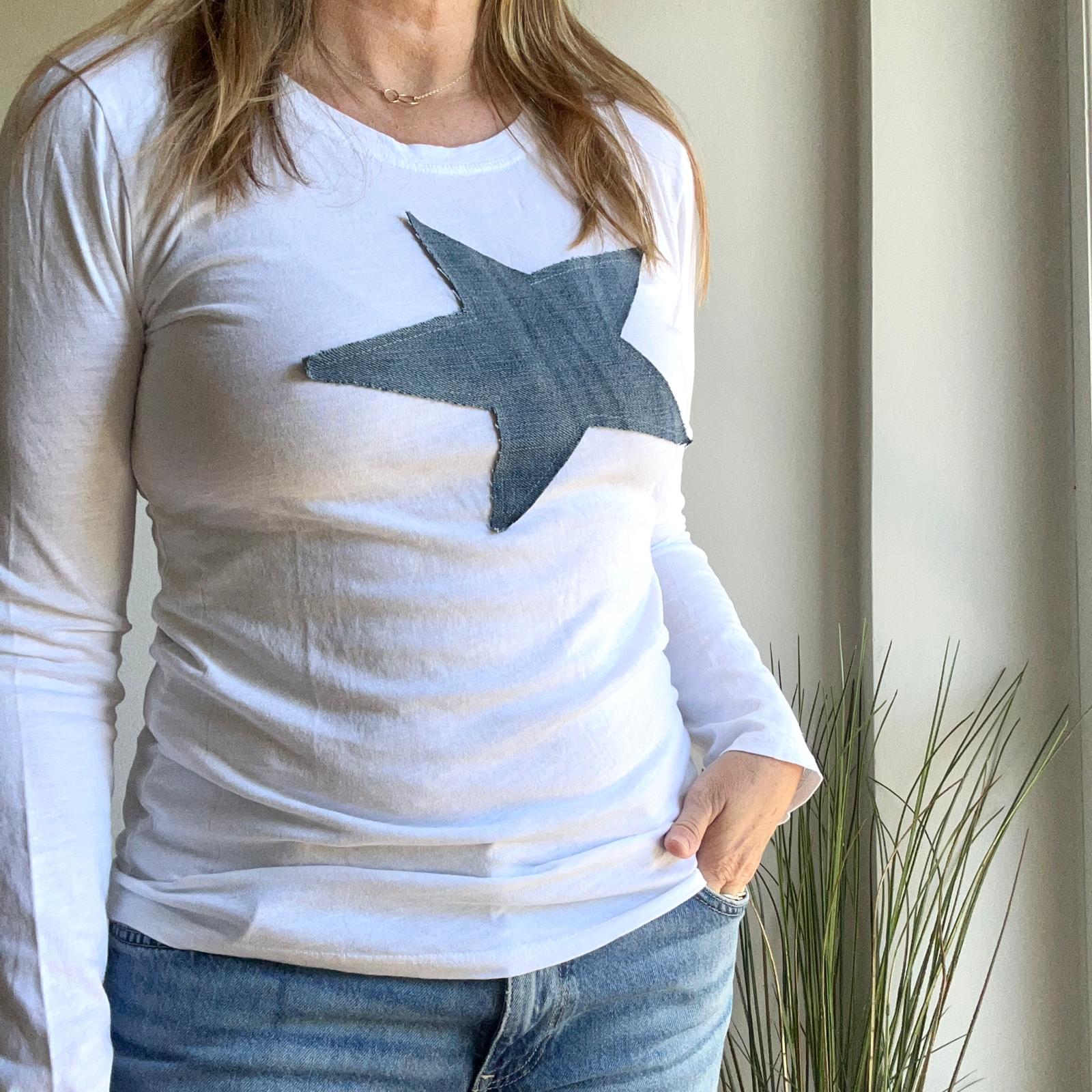 BASIC BIANCA JEANS Manica Lunga