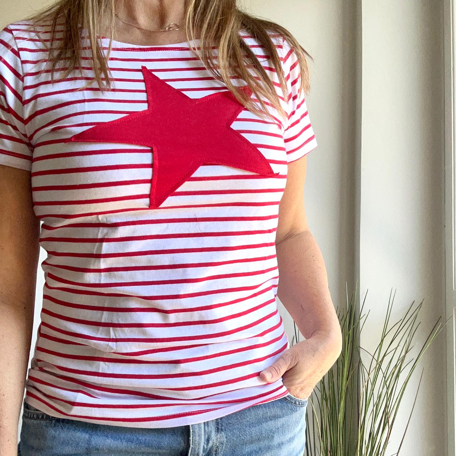 RIGHE ROSSE Manica Corta