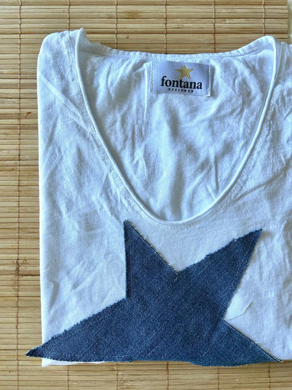 WIDE BIANCA JEANS Manica Corta